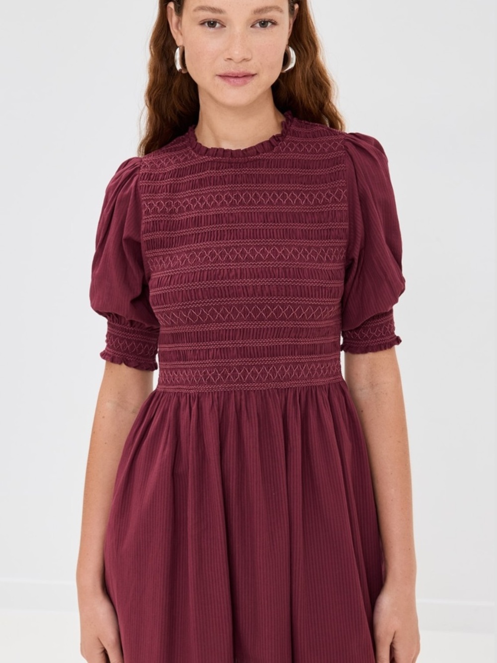 Hill House Burgundy Vivi Nap Dress Size Small